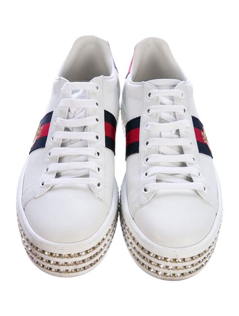 gucci sneakers pearl|gucci jeweled striped sneakers.